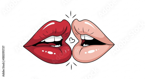 Couple sharing a kiss illustration
