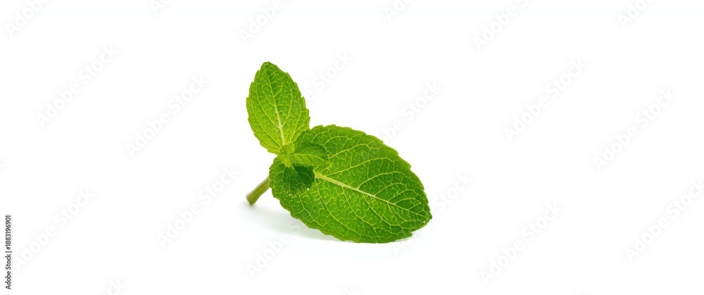 Naklejka premium Isolated peppermint leaves against white backdrop