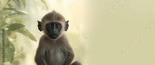 Baby vervet monkey image