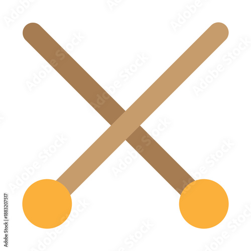 Drum Stick Vector Flat Icon Design