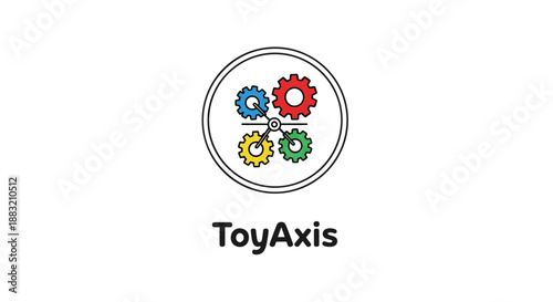 Colorful Gears Logo Design ToyAxis Brand.