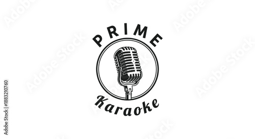 Microphone in a circle with Prime Karaoke text.