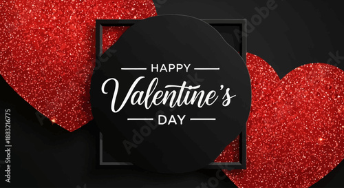Beautiful Textured Hearts Forming a Romantic Valentine's Day Greeting on a Dark Background