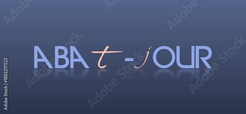 Testo ABAT-JOUR con font colorato e sfondo variabile