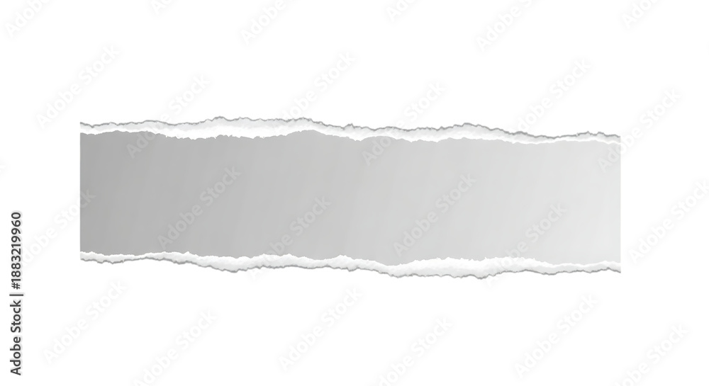 Fototapeta premium Torn paper strip isolated on transparent background