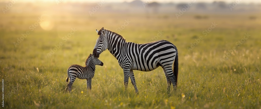 Naklejka premium The Elegant Stripes of Zebra: A Unique Aspect of African Wildlife