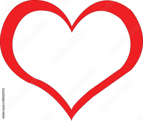 A large red heart symbol on a white background