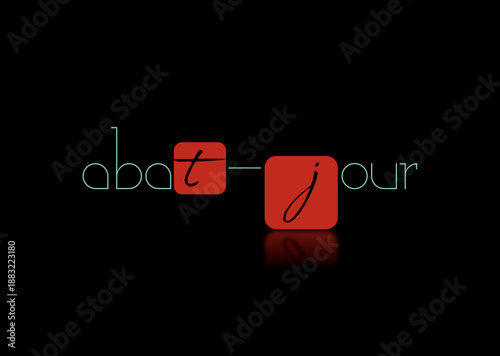 Testo ABAT-JOUR con font colorato e sfondo variabile
