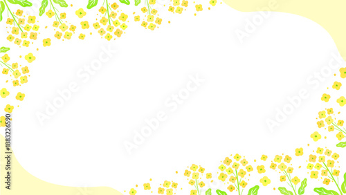 菜の花と流体シェイプのフレーム