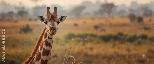Reticulated giraffe captured in close-up facing the camera