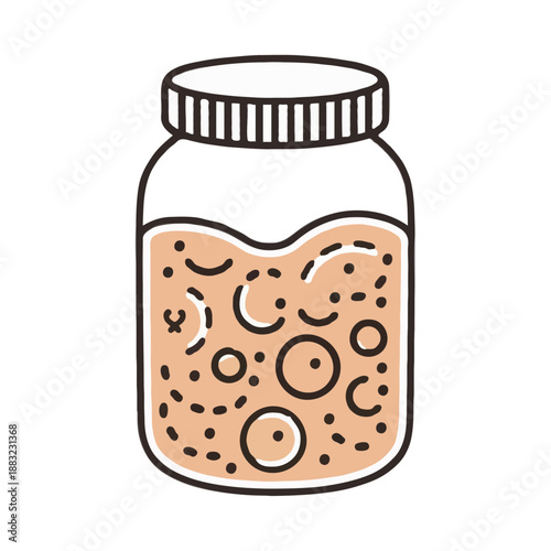 Jar of preserved food isolated on white background, Vector, illustration