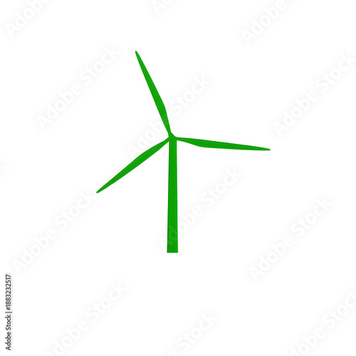 Wind Turbine Symbol: A stylized wind turbine with three bright green blades, conveying clean energy and sustainability.