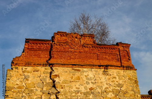 Wallpaper Mural the ruined wall of an old merchant's house in a village in the Southern Urals Torontodigital.ca