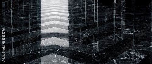 Black and white checkered marble flooring design