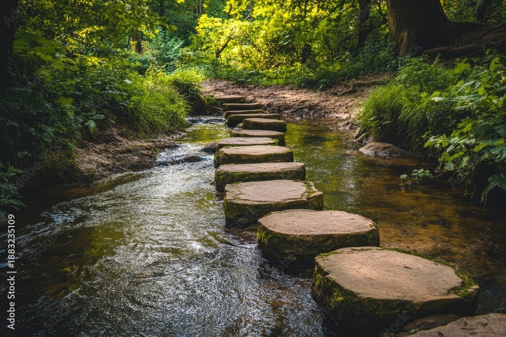 Obraz premium Tranquil nature crossing scene