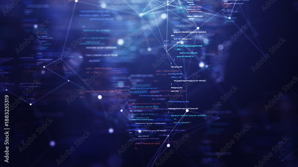 Obraz premium Developer Code Network System