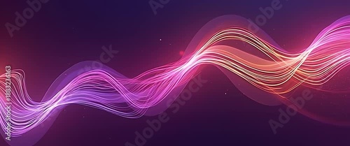 Dynamic, colorful waves pulsate rhythmically against a dark background as the camera gently pans across the scene, creating a captivating, abstract cinematic experience with ambient light motion.