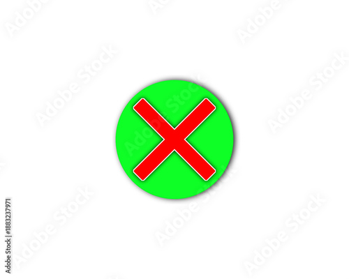 Free Download Green circle with red x icon isolated on transparent background - GFXLoad