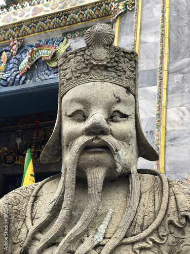 Canvas Print Statue en pierre, Palais Royal de Bangkok, Thaïlande.