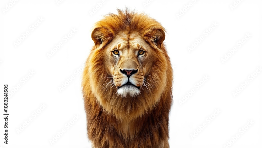 Fototapeta premium Panthera leo in a neutral setting, focusing on wildlife conservation awareness