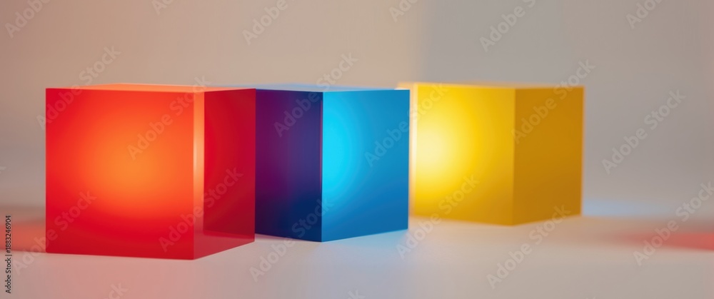 Obraz premium Vibrant blocks illustrating the idea of primary colors