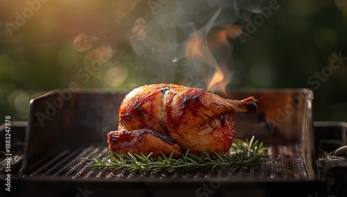 Roasted chicken leg with ro...
