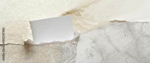 Ripped paper with empty car...