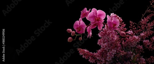 Flowers Set Against a Black...