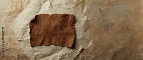 A fragment of vintage cloth atop paper surface