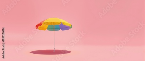 Pink background with multic...