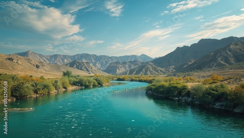 River scene in Bisha, Saudi...