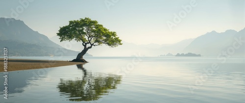 Single tree by the mountain...