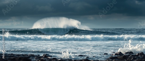 Tempestuous sea featuring l...