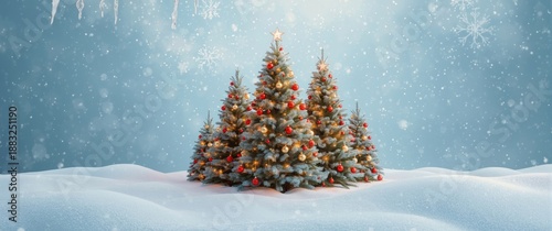 Snow-covered Christmas tree...