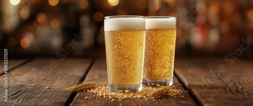 Beer glasses filled with li...