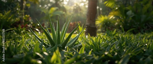Decorative plants positione...