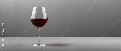 Wine Glass Set Against Gray...