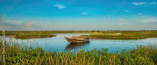 Chibayish Marshes with Boat...