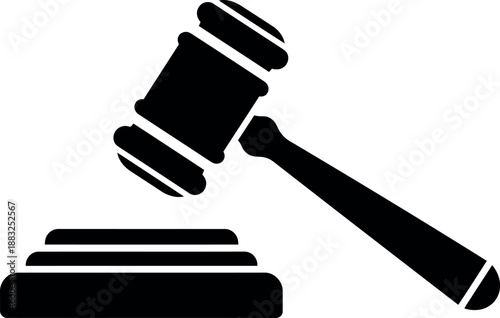 Gavel Icon, Legal Symbol Illustration