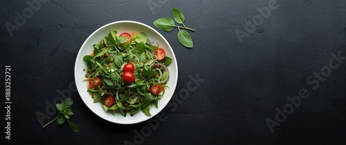 Top-down view of a green ve...
