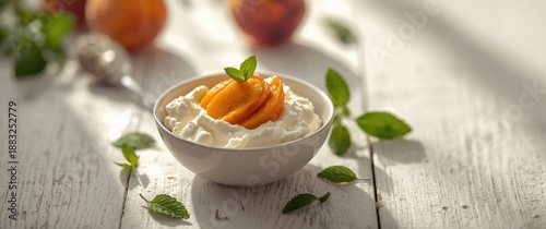 Cottage cheese and peach fo...