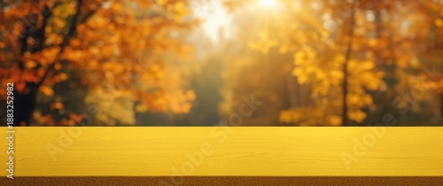 Bare table with a blurry au...