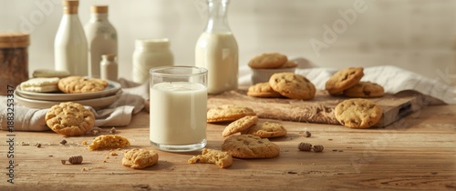 Milk glass with cookies and...