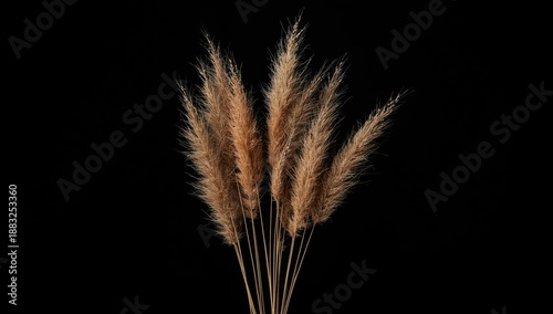 Purple dried grass on dark ...