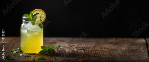Jar glass filled with lemon...