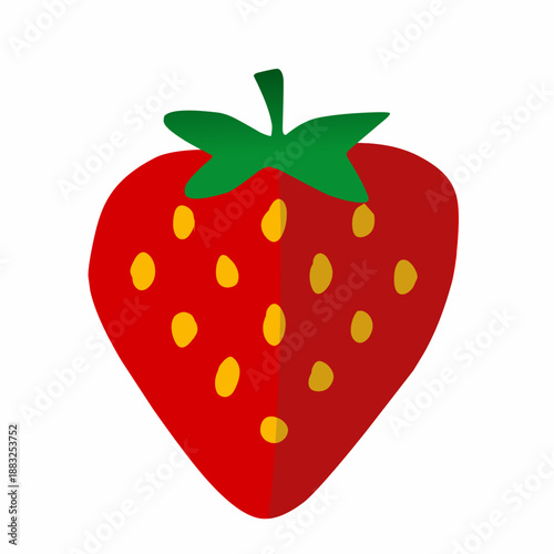 Strawberry in Flat Vector Style for Fresh Food Illustration