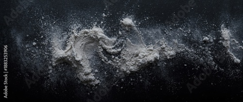 Top view of white powder on...
