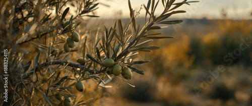 Young olives developing on ...