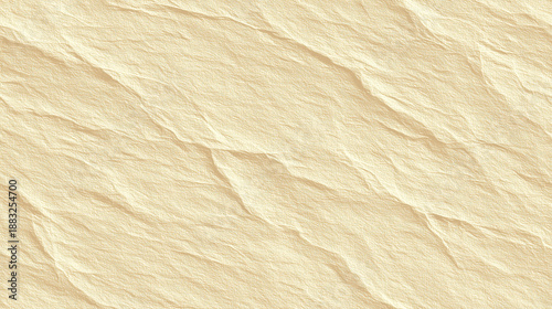 Crumpled / wrinkled beige / cream paper texture (creased paper background)