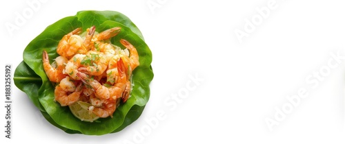 Fresh shrimp and green papa...